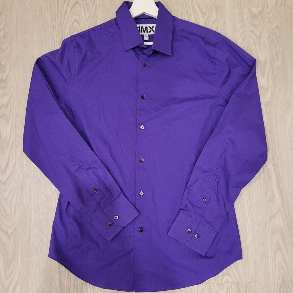 Express Purple Button-Down Dress Shirt (Medium Extra Slim)